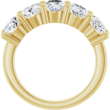 10K Gold Oval Lab-Grown Diamond Five-Stone Anniversary Band – 9/10–5 CTW - Yellow Gold - view 2