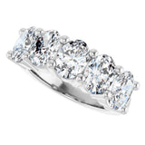 10K Gold Oval Natural Diamond Five-Stone Anniversary Band – 1 1/3–5 CTW - White Gold - view 5