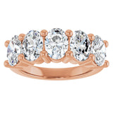 10K Gold Oval Lab-Grown Diamond Five-Stone Anniversary Band – 9/10–5 CTW - Rose Gold - view 3