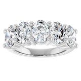 10K Gold Oval Lab-Grown Diamond Five-Stone Anniversary Band – 9/10–5 CTW - White Gold - view 3