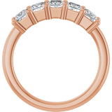 14K Gold Square Lab-Grown Diamond Five-Stone Anniversary Band – 1/3–1 1/4 CTW - Rose Gold - view 2