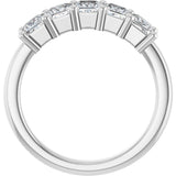 10K Gold Square Lab-Grown Diamond Five-Stone Anniversary Band – 3/8–1 1/2 CTW - White Gold - view 2