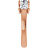 10K Gold Square Natural Diamond Five-Stone Anniversary Band – 1/3–1 1/4 CTW - Rose Gold - view 4