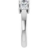 10K Gold Square Lab-Grown Diamond Five-Stone Anniversary Band – 3/8–1 1/2 CTW - White Gold - view 4