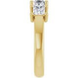 14K Gold Square Lab-Grown Diamond Five-Stone Anniversary Band – 1/3–1 1/4 CTW - Yellow Gold - view 4