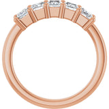10K Gold Square Lab-Grown Diamond Five-Stone Anniversary Band – 3/8–1 1/2 CTW - Rose Gold - view 2