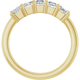 14K Gold Square Natural Diamond Five-Stone Anniversary Band – 1/3–1 1/4 CTW - Yellow Gold - view 2