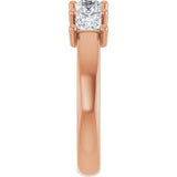 10K Gold Square Lab-Grown Diamond Five-Stone Anniversary Band – 3/8–1 1/2 CTW - Rose Gold - view 4