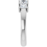 14K Gold Square Lab-Grown Diamond Five-Stone Anniversary Band – 1/3–1 1/4 CTW - White Gold - view 4