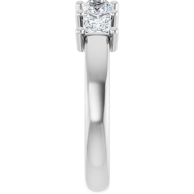 14K Gold Square Lab-Grown Diamond Five-Stone Anniversary Band – 1/3–1 1/4 CTW - White Gold - view 4