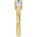 10K Gold Square Natural Diamond Five-Stone Anniversary Band – 1/3–1 1/4 CTW - Yellow Gold - view 4
