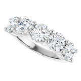 10K Gold Round Natural Diamond Five-Stone Anniversary Band – 2 1/3–4 1/4 CTW - White Gold - view 5