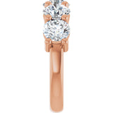 10K Gold Round Natural Diamond Five-Stone Anniversary Band – 2 1/3–4 1/4 CTW - Rose Gold - view 4