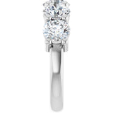 10K Gold Round Natural Diamond Five-Stone Anniversary Band – 2 1/3–4 1/4 CTW - White Gold - view 4