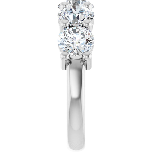 10K Gold Round Lab-Grown Diamond Five-Stone Anniversary Band – 2 1/2–4 CTW - White Gold - view 4