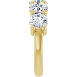 10K Gold Round Natural Diamond Five-Stone Anniversary Band – 2 1/3–4 1/4 CTW - Yellow Gold - view 4