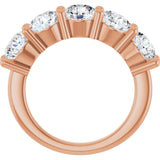 10K Gold Round Lab-Grown Diamond Five-Stone Anniversary Band – 2 1/2–4 CTW - Rose Gold - view 2