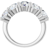 10K Gold Round Natural Diamond Five-Stone Anniversary Band – 2 1/3–4 1/4 CTW - White Gold - view 2
