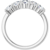 10K Gold Round Natural Diamond Five-Stone Anniversary Band – 3/4–1 1/2 CTW - White Gold - view 2