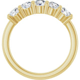 10K Gold Round Lab-Grown Diamond Five-Stone Anniversary Band – 3/4–1 5/8 CTW - Yellow Gold - view 2