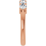 10K Gold Round Lab-Grown Diamond Five-Stone Anniversary Band – 3/4–1 5/8 CTW - Rose Gold - view 4