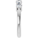 10K Gold Round Lab-Grown Diamond Five-Stone Anniversary Band – 3/4–1 5/8 CTW - White Gold - view 4