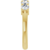 10K Gold Round Lab-Grown Diamond Five-Stone Anniversary Band – 3/4–1 5/8 CTW - Yellow Gold - view 4