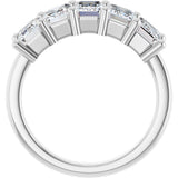 14K Gold Emerald Natural Diamond Five-Stone Anniversary Band – 1 1/2–5 CTW - White Gold - view 2