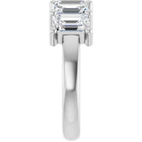 10K Gold Emerald Lab-Grown Diamond Five-Stone Anniversary Band – 1 1/2–5 CTW - White Gold - view 4