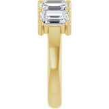 10K Gold Emerald Lab-Grown Diamond Five-Stone Anniversary Band – 1 1/2–5 CTW - Yellow Gold - view 4