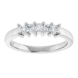 10K Gold Square Natural Diamond Five-Stone Anniversary Band – 1/3–1 1/4 CTW - White Gold - view 3