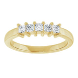 10K Gold Square Lab-Grown Diamond Five-Stone Anniversary Band – 3/8–1 1/2 CTW - Yellow Gold - view 3