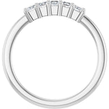 10K Gold Square Natural Diamond Five-Stone Anniversary Band – 1/3–1 1/4 CTW - White Gold - view 2