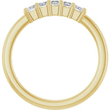 10K Gold Square Natural Diamond Five-Stone Anniversary Band – 1/3–1 1/4 CTW - Yellow Gold - view 2