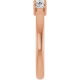 10K Gold Square Lab-Grown Diamond Five-Stone Anniversary Band – 3/8–1 1/2 CTW - Rose Gold - view 4