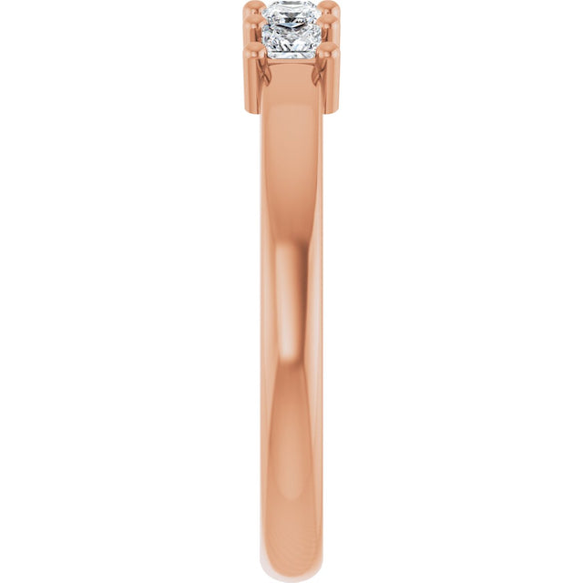 10K Gold Square Natural Diamond Five-Stone Anniversary Band – 1/3–1 1/4 CTW - Rose Gold - view 4