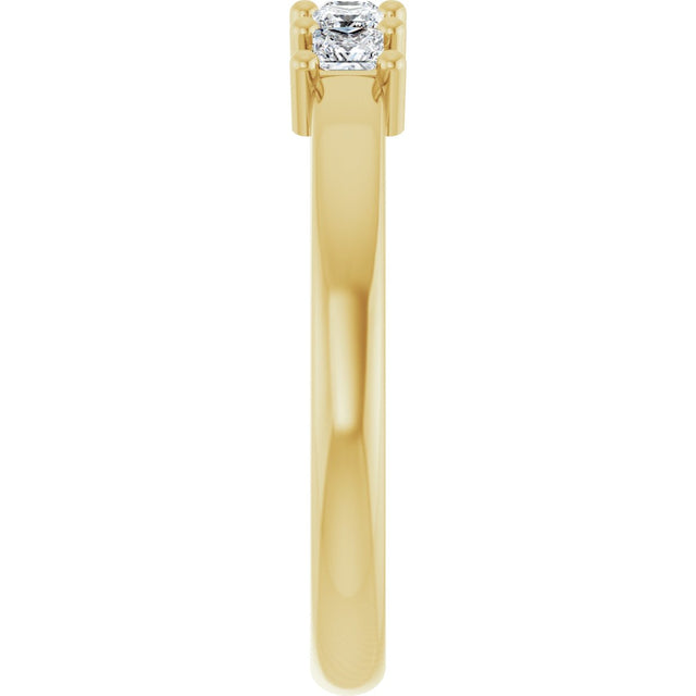 10K Gold Square Natural Diamond Five-Stone Anniversary Band – 1/3–1 1/4 CTW - Yellow Gold - view 4