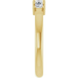 14K Gold Square Natural Diamond Five-Stone Anniversary Band – 1/3–1 1/4 CTW - Yellow Gold - view 4