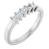 10K Gold Square Lab-Grown Diamond Five-Stone Anniversary Band – 3/8–1 1/2 CTW - White Gold