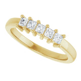 10K Gold Square Lab-Grown Diamond Five-Stone Anniversary Band – 3/8–1 1/2 CTW - Yellow Gold - view 5