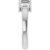 14K Gold Emerald Lab-Grown Diamond Five-Stone Anniversary Band – 1 1/2–6 1/4 CTW - White Gold - view 4