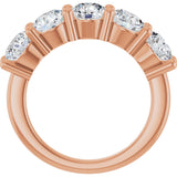 14K Gold Round Lab-Grown Diamond Five-Stone Anniversary Band – 2 1/2–4 CTW - Rose Gold - view 2