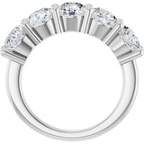 10K Gold Round Lab-Grown Diamond Five-Stone Anniversary Band – 2 1/2–4 CTW - White Gold - view 2