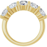 10K Gold Round Lab-Grown Diamond Five-Stone Anniversary Band – 2 1/2–4 CTW - Yellow Gold - view 2