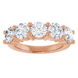 10K Gold Round Lab-Grown Diamond Five-Stone Anniversary Band – 2 1/2–4 CTW - Rose Gold - view 3