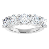 10K Gold Round Lab-Grown Diamond Five-Stone Anniversary Band – 2 1/2–4 CTW - White Gold - view 3