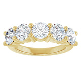 10K Gold Round Lab-Grown Diamond Five-Stone Anniversary Band – 2 1/2–4 CTW - Yellow Gold - view 3