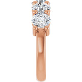 10K Gold Round Natural Diamond Five-Stone Anniversary Band – 2 1/3–4 1/4 CTW - Rose Gold - view 4
