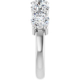 10K Gold Round Lab-Grown Diamond Five-Stone Anniversary Band – 2 1/2–4 CTW - White Gold - view 4