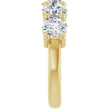 10K Gold Round Natural Diamond Five-Stone Anniversary Band – 2 1/3–4 1/4 CTW - Yellow Gold - view 4